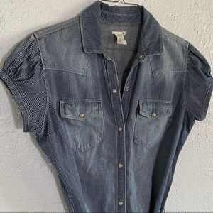 SOLD⭐️Levi’s Denim Pinstripe Dress, sz L⭐️